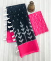 MG 454 Plain Linen Digital Printed Sarees Wholesale Price In Surat